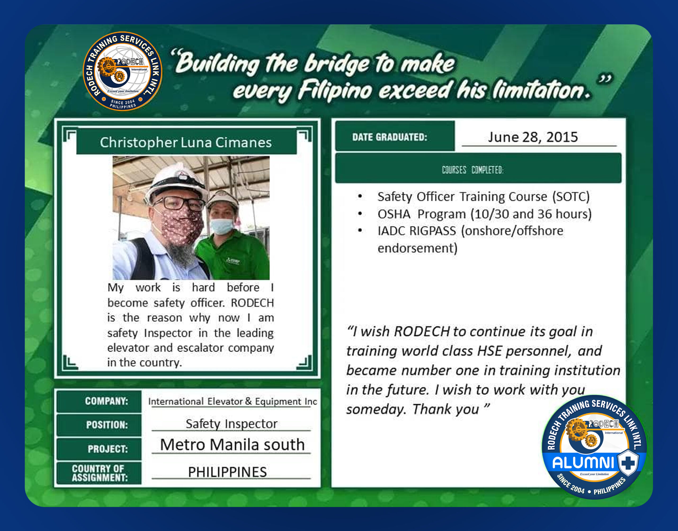 RODECH SUCCESS STORY 1